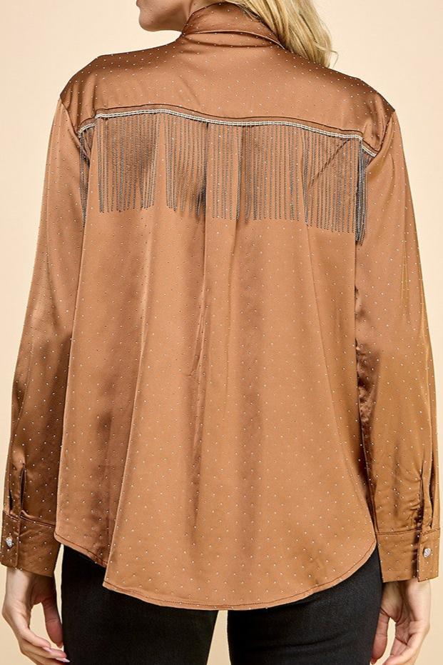 Rheba Sequin Fringe Top