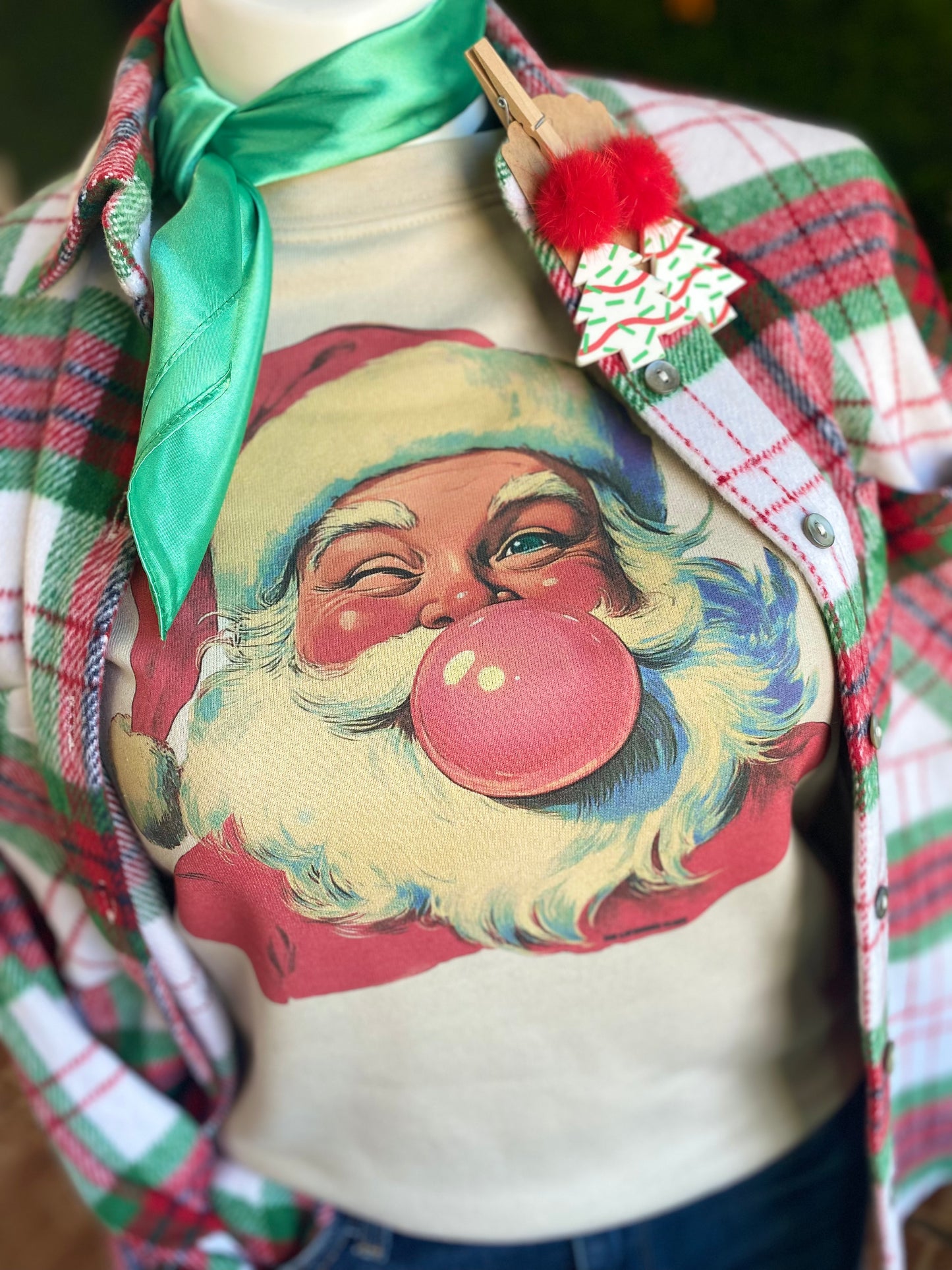 Vintage Bubblegum Santa Sweatshirt