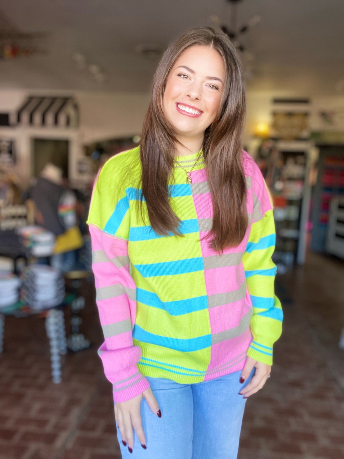 Sabrina Stripe Sweater- Brights