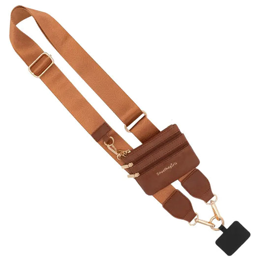 Clip & Go Crossbody Strap with Pouch - Brown