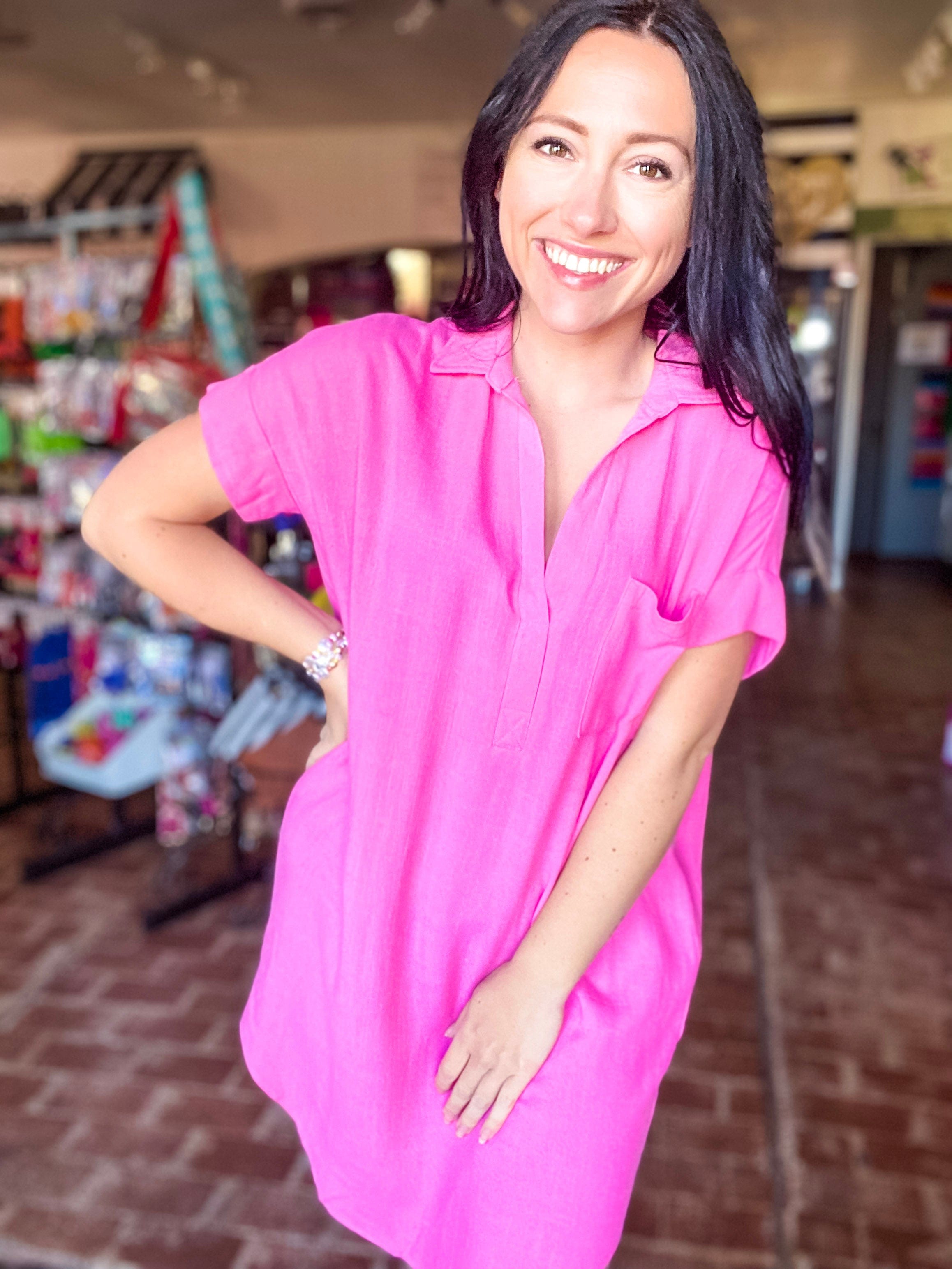 Pink boutique shirt outlet dress