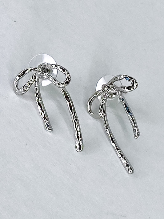 Silver Bow Earrings