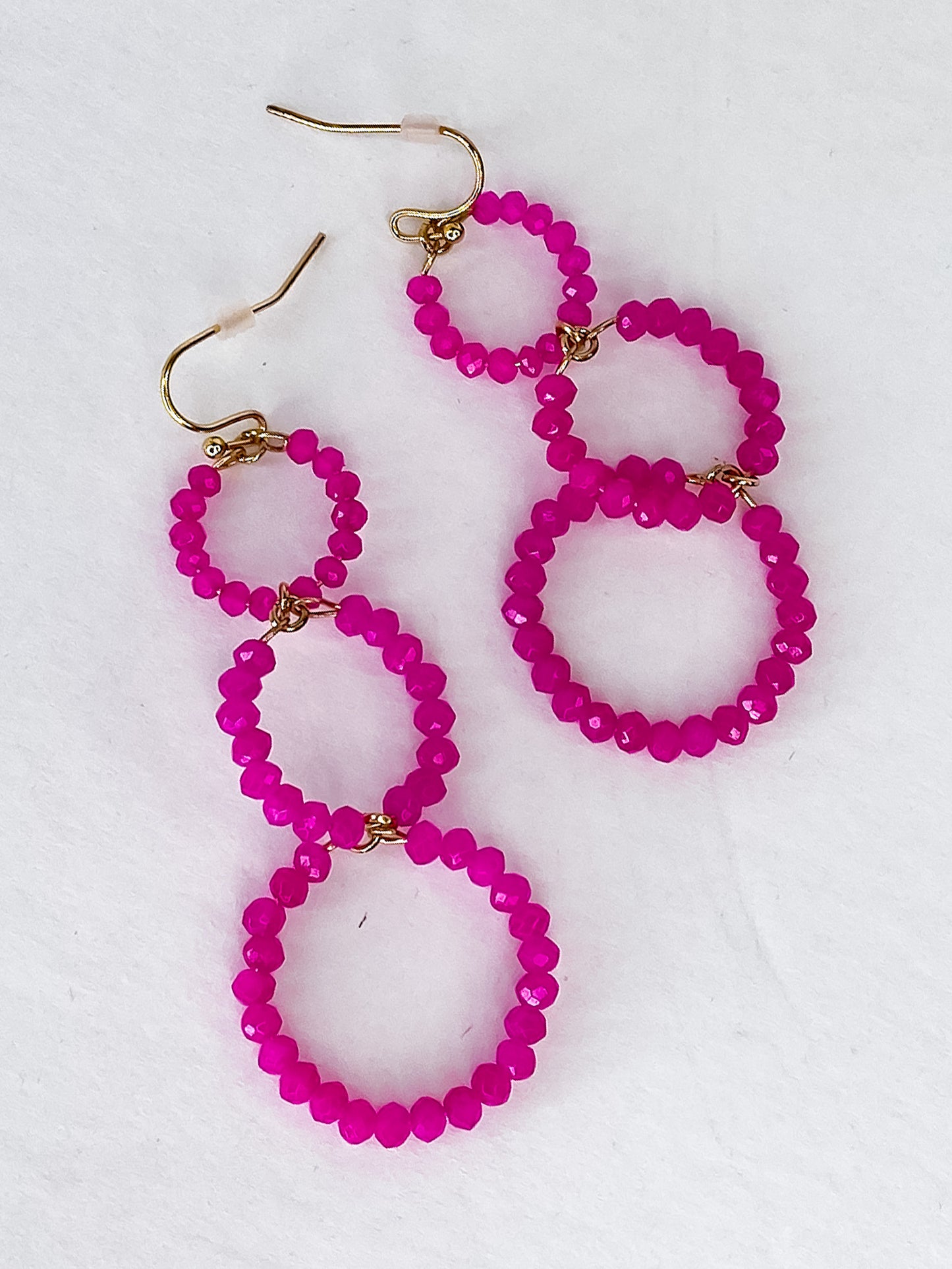 Pink Triple Circle Earring