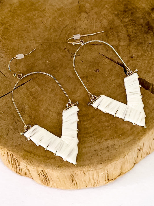 White Arrow Earrings