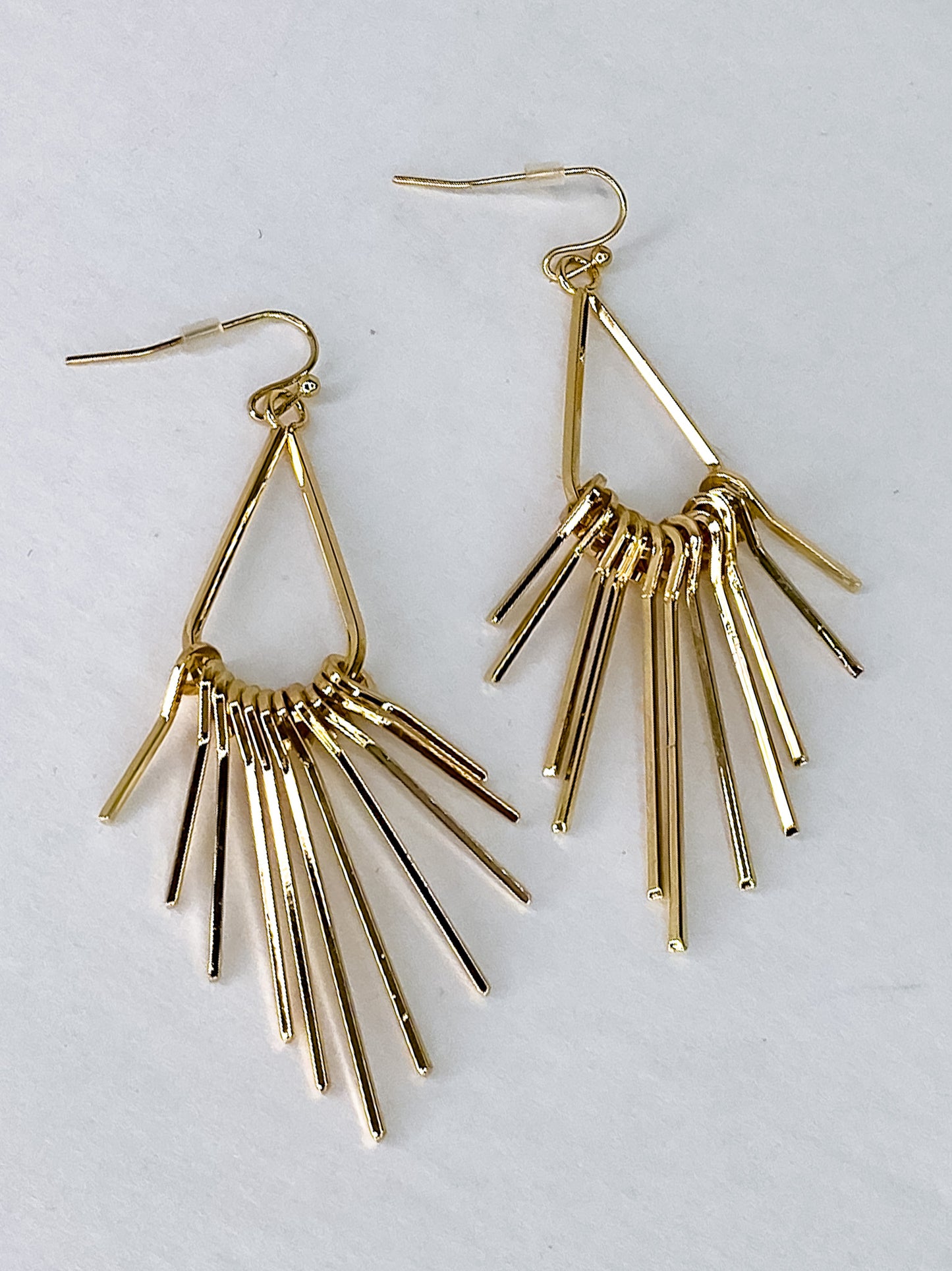 Spikey Teardrop Earrings-Golden