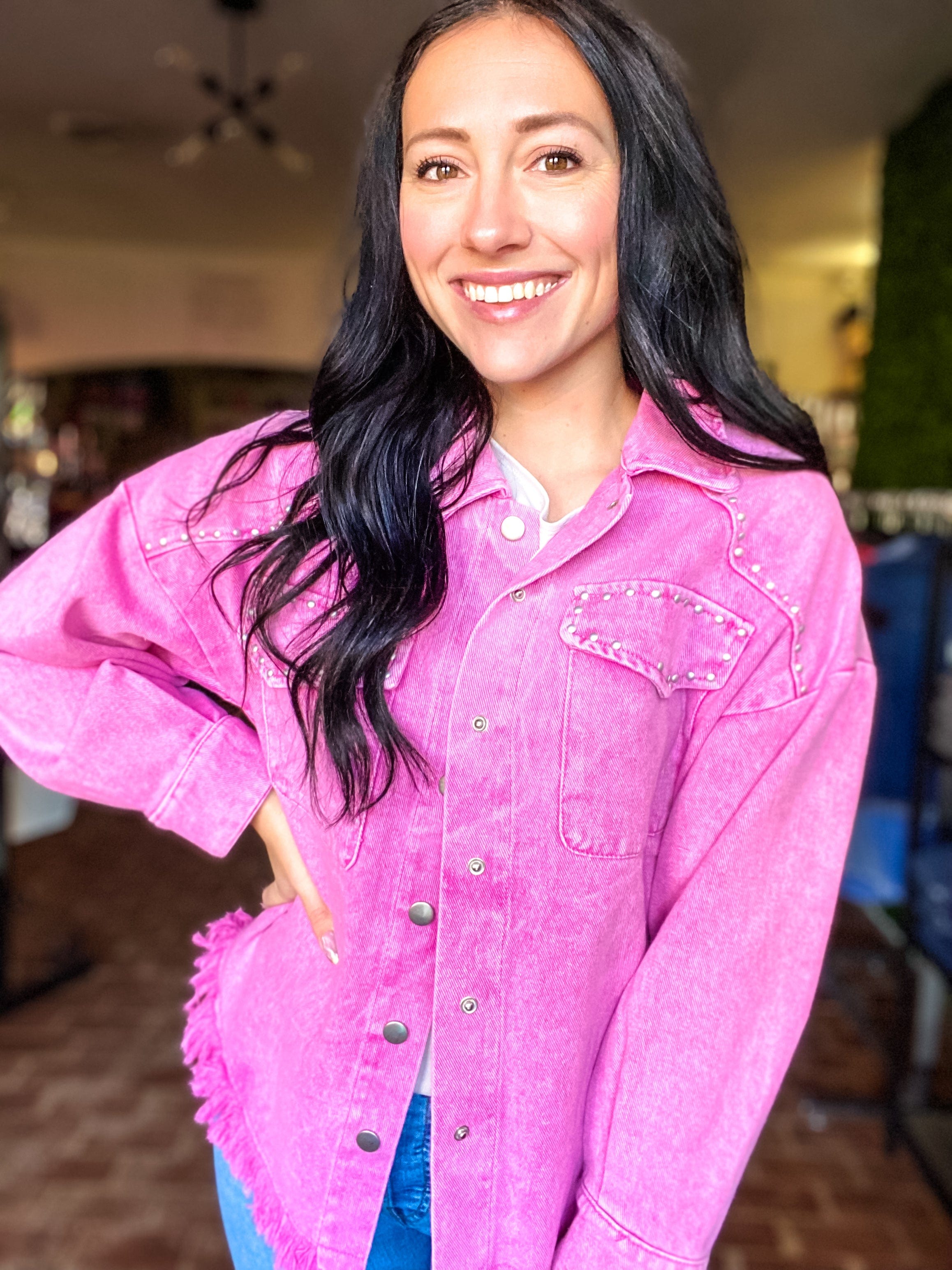 Bubblegum pink hotsell denim jacket