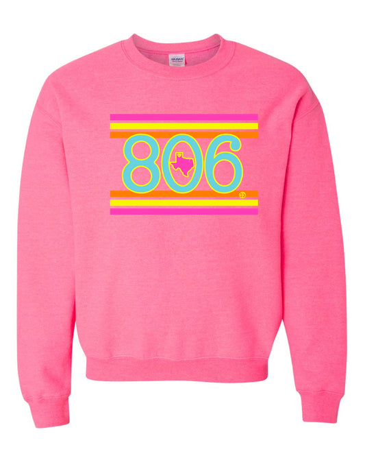 Bright Stripe 806 Sweatshirt Neon Pink