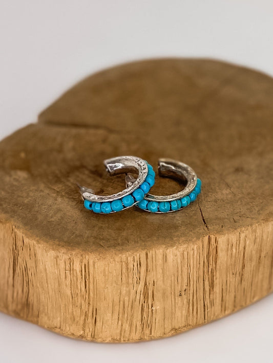 Earrings Turquoise Chubby Hoop Earring